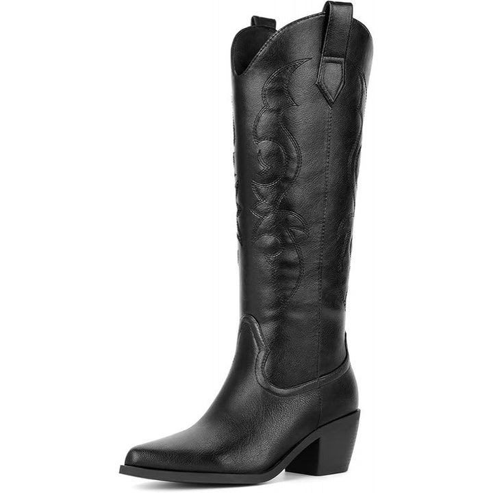 Embroidered Knee High Cowboy Boots for Women