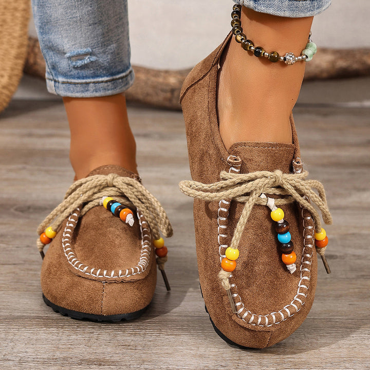 Boho Suede Slip-On Loafers for Women