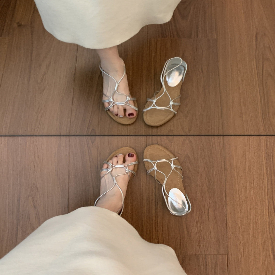 Elegant Strappy Low Heel Sandals