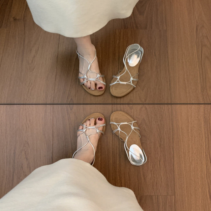 Elegant Strappy Low Heel Sandals