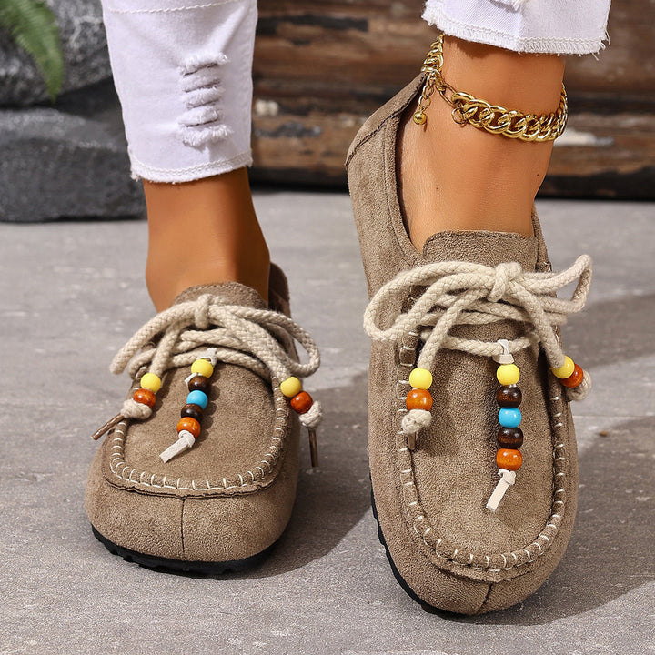 Boho Suede Slip-On Loafers for Women