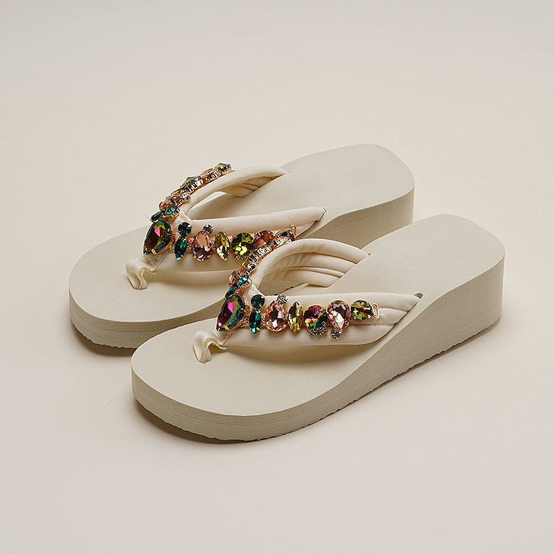 Crystal Platform Flip-Flops
