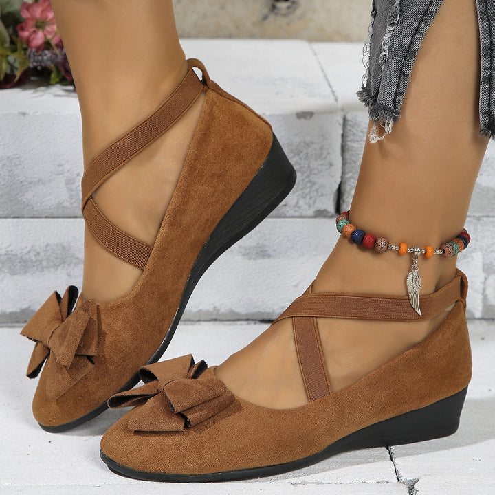 Bow Accent Wedge Loafers