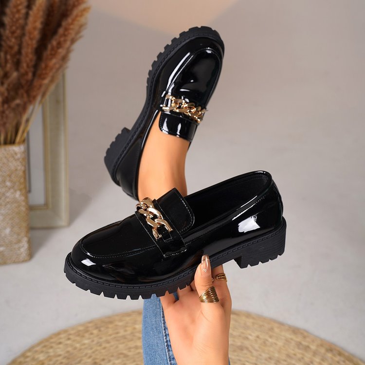 Patent Leather Bow Mary Jane Loafers