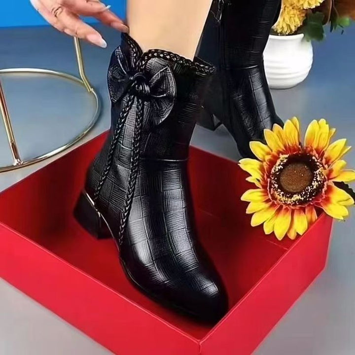 Bow Accent Mid-Calf Boots