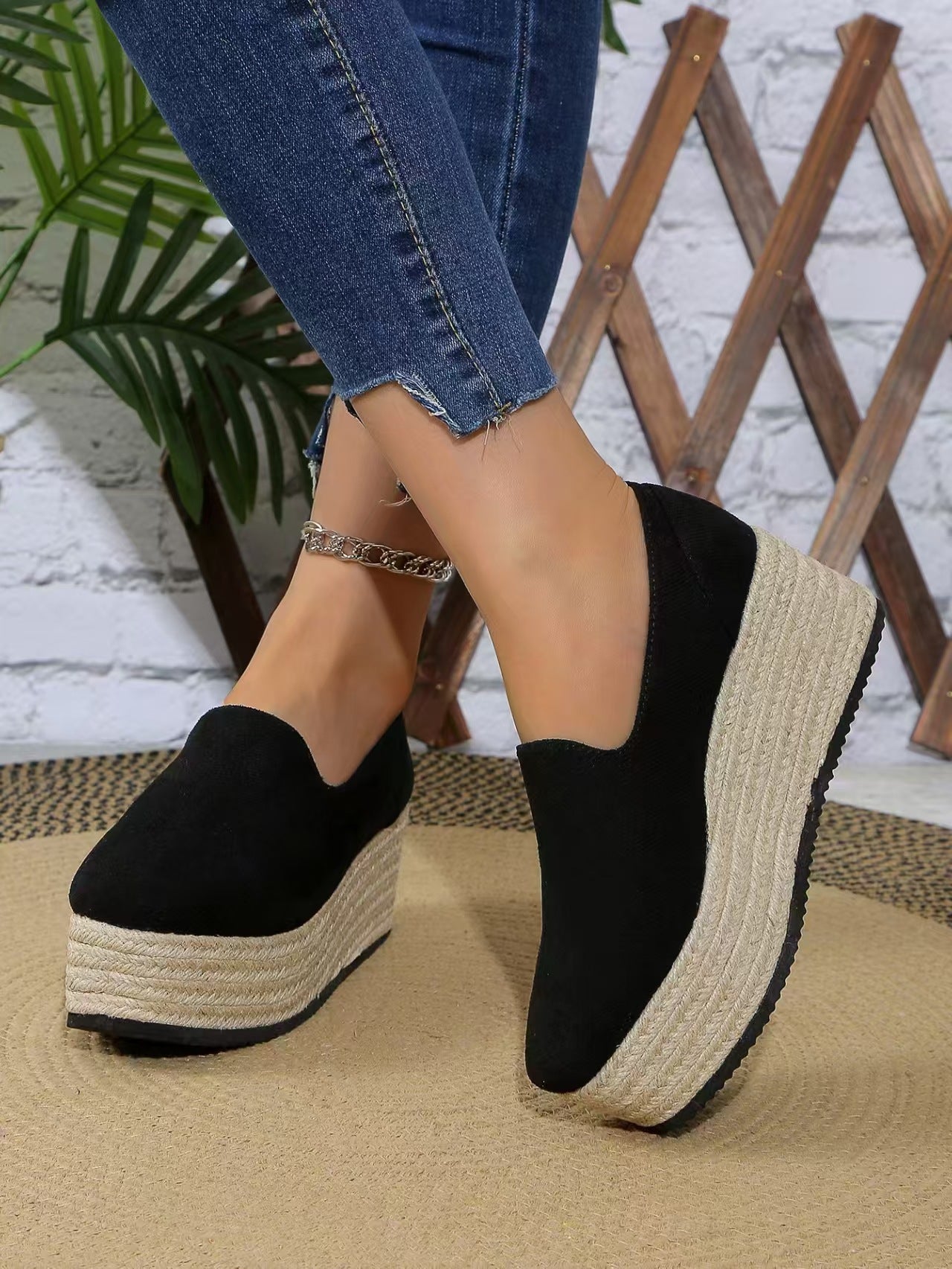 Espadrille Wedge Slip-On Shoes