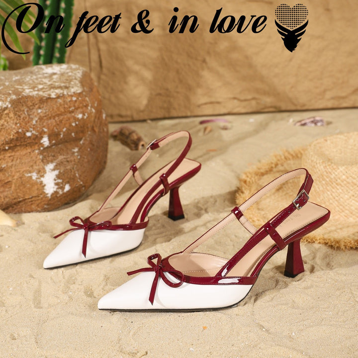 French Bow Slingback Heels