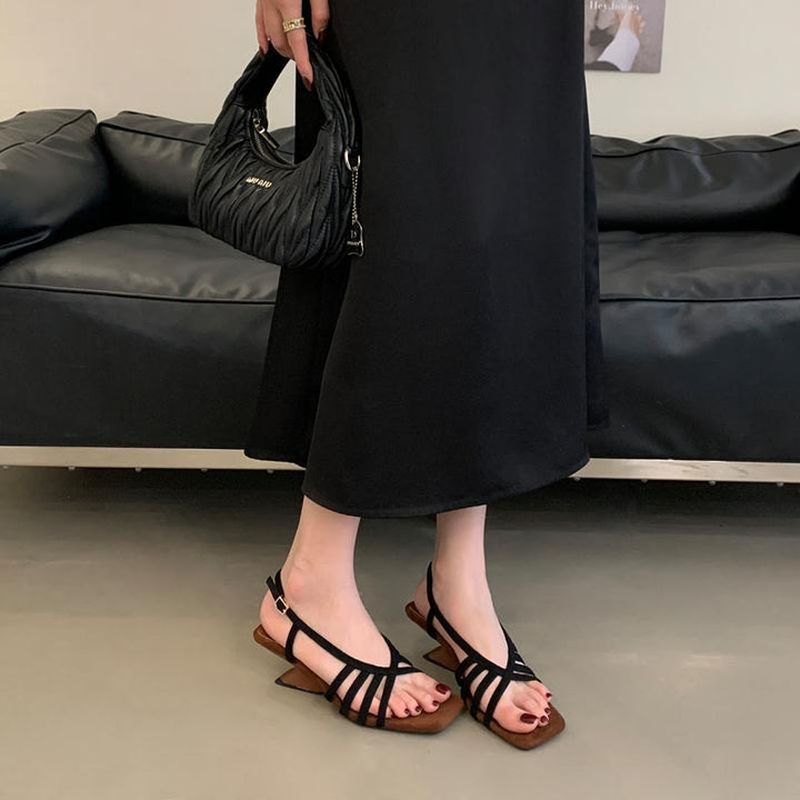 Minimalist Strappy Low Heel Sandals