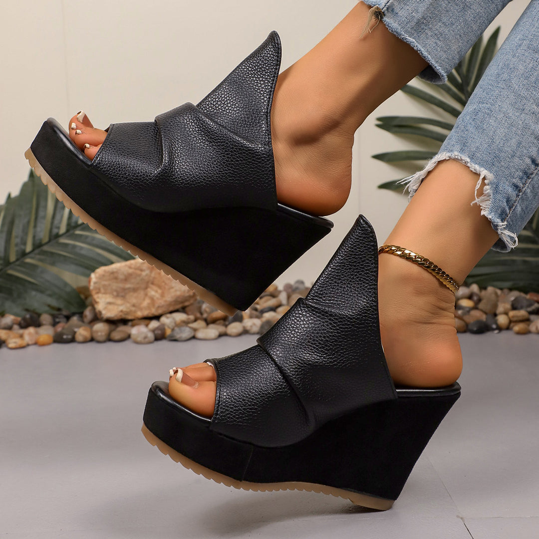 Platform Wedge Slide Sandals
