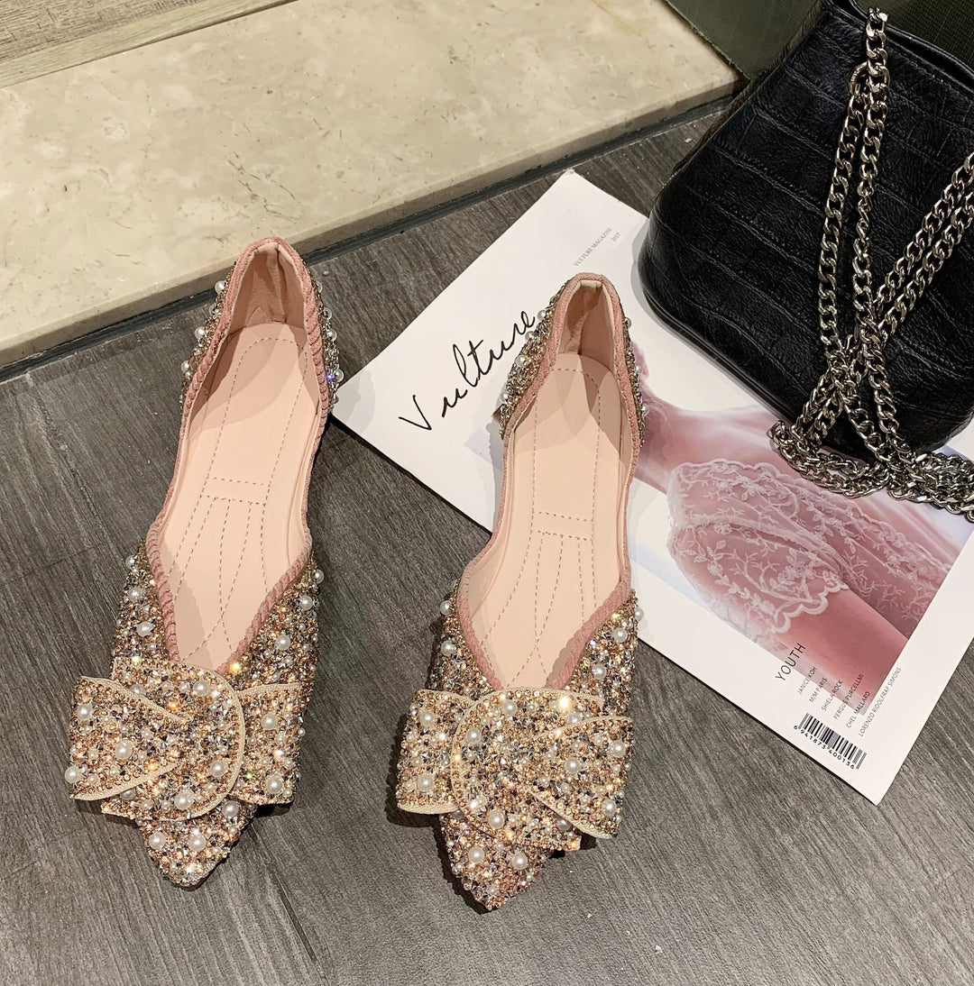 Pearl Bow Ballet Flats