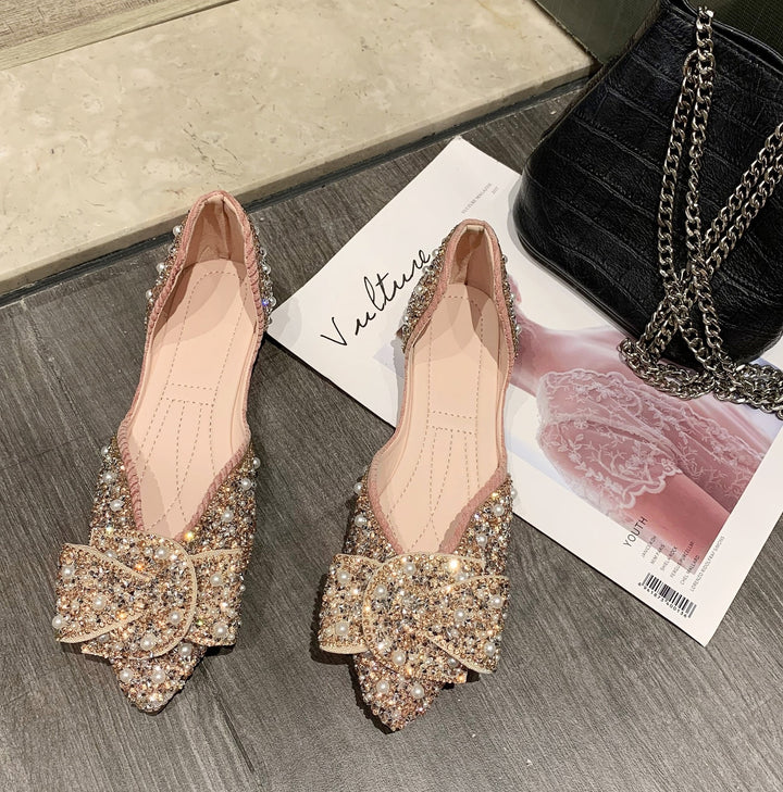 Pearl Bow Ballet Flats