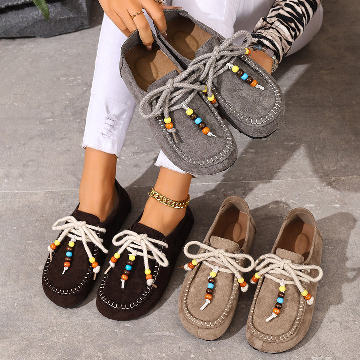 Boho Suede Slip-On Loafers for Women