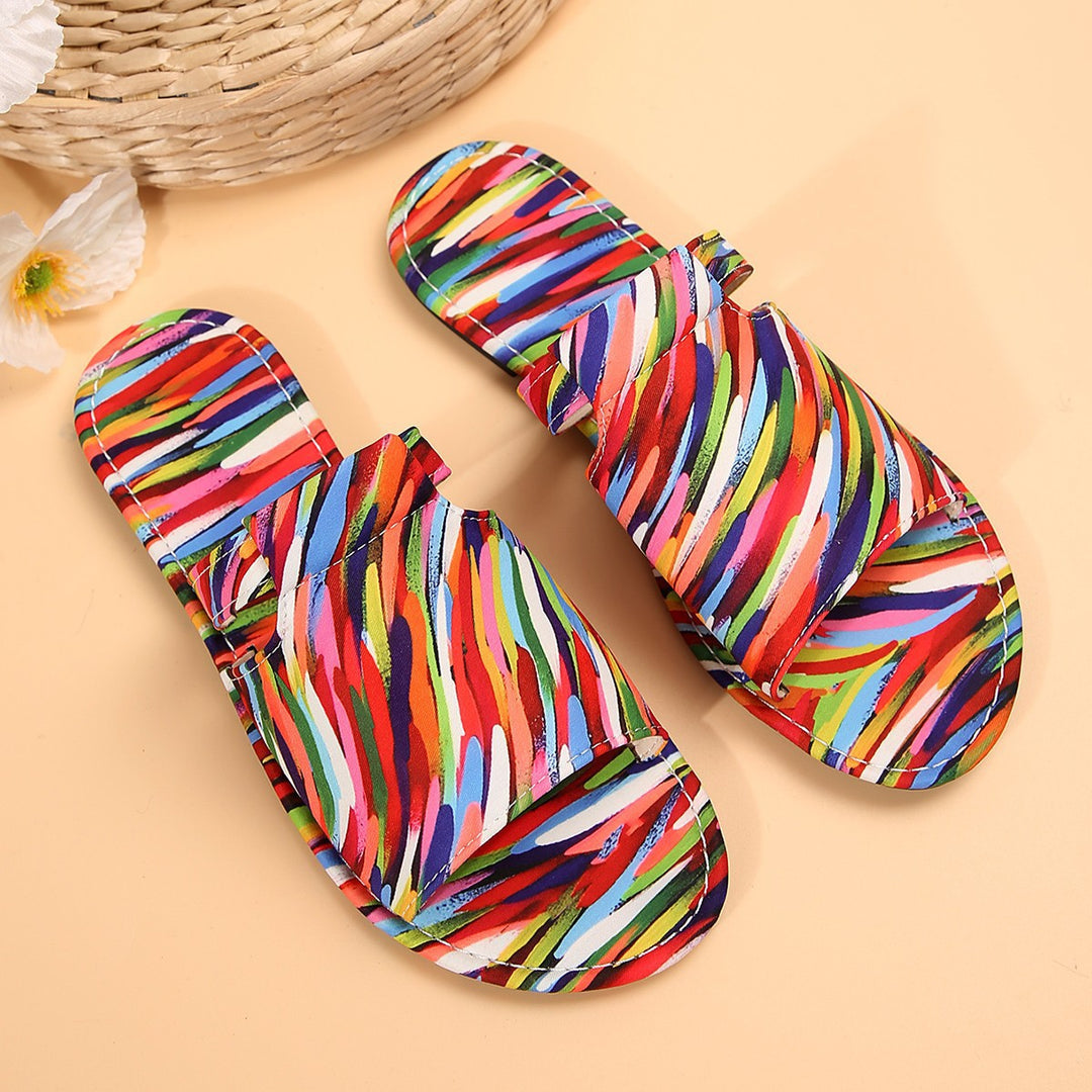 Colorful Strappy Flat Sandals