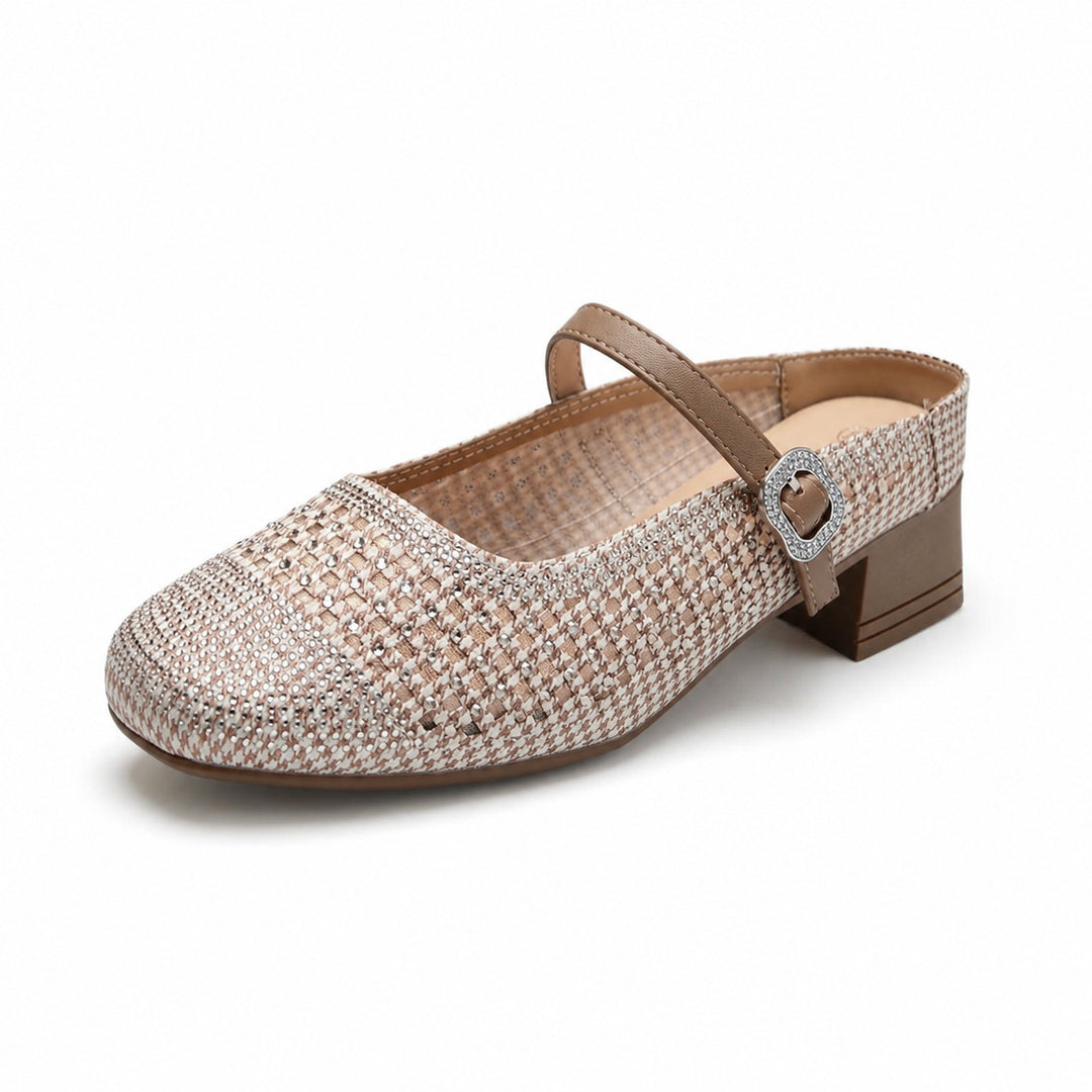 Sparkle Mary Jane Block Heel Flats