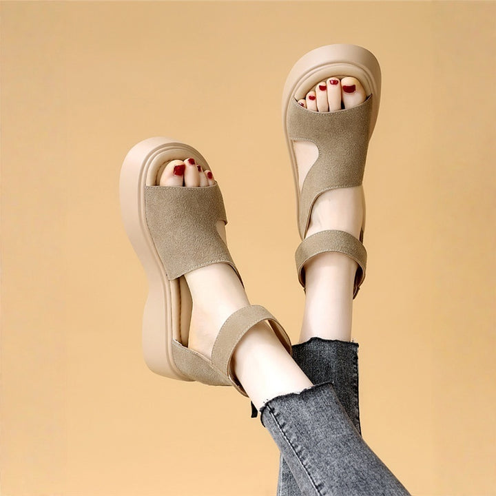 Vintage Cutout Platform Roman Sandal