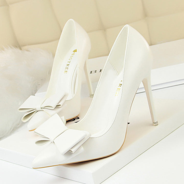 Bow Pointed-Toe Stiletto Pumps