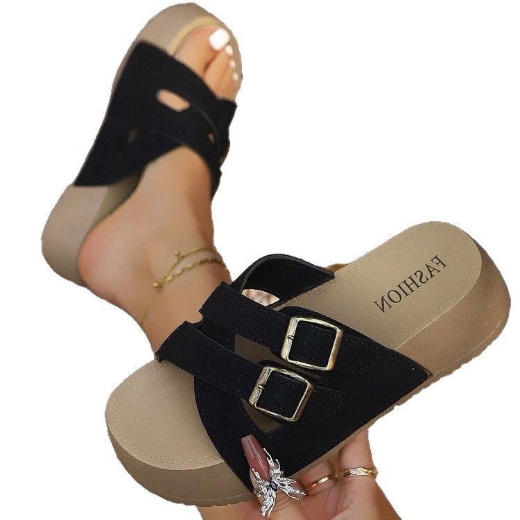 Platform Comfort Slide Sandals