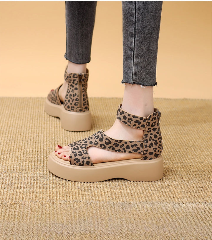 Vintage Cutout Platform Roman Sandal