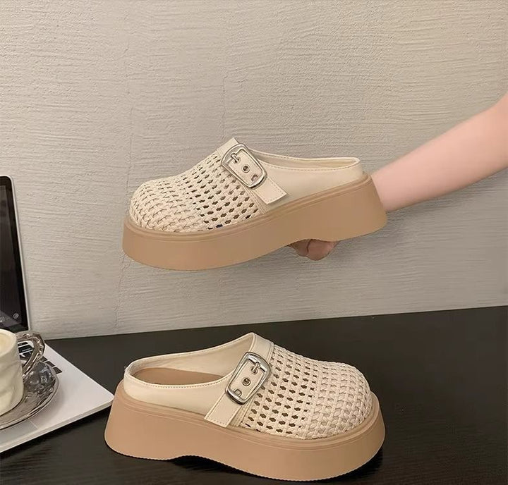 Breathable Platform Mule Sandals
