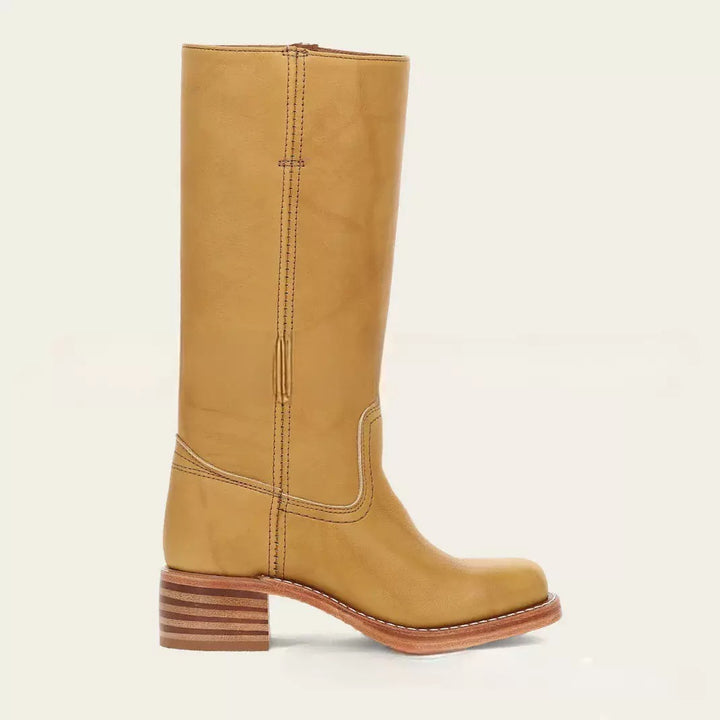 Vintage Side Zip Platform Riding Boots