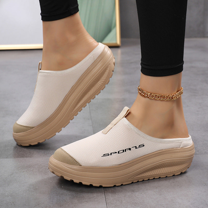 Platform Slip-On Walking Mules