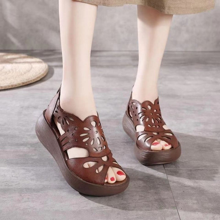 Vintage Platform Peep Toe Roman Sandals