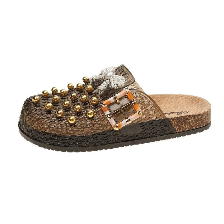 Transparent Buckle Mule Sandals