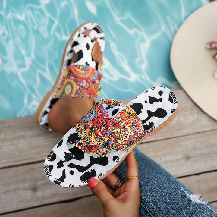 Retro Polka Dot Bow Sandals