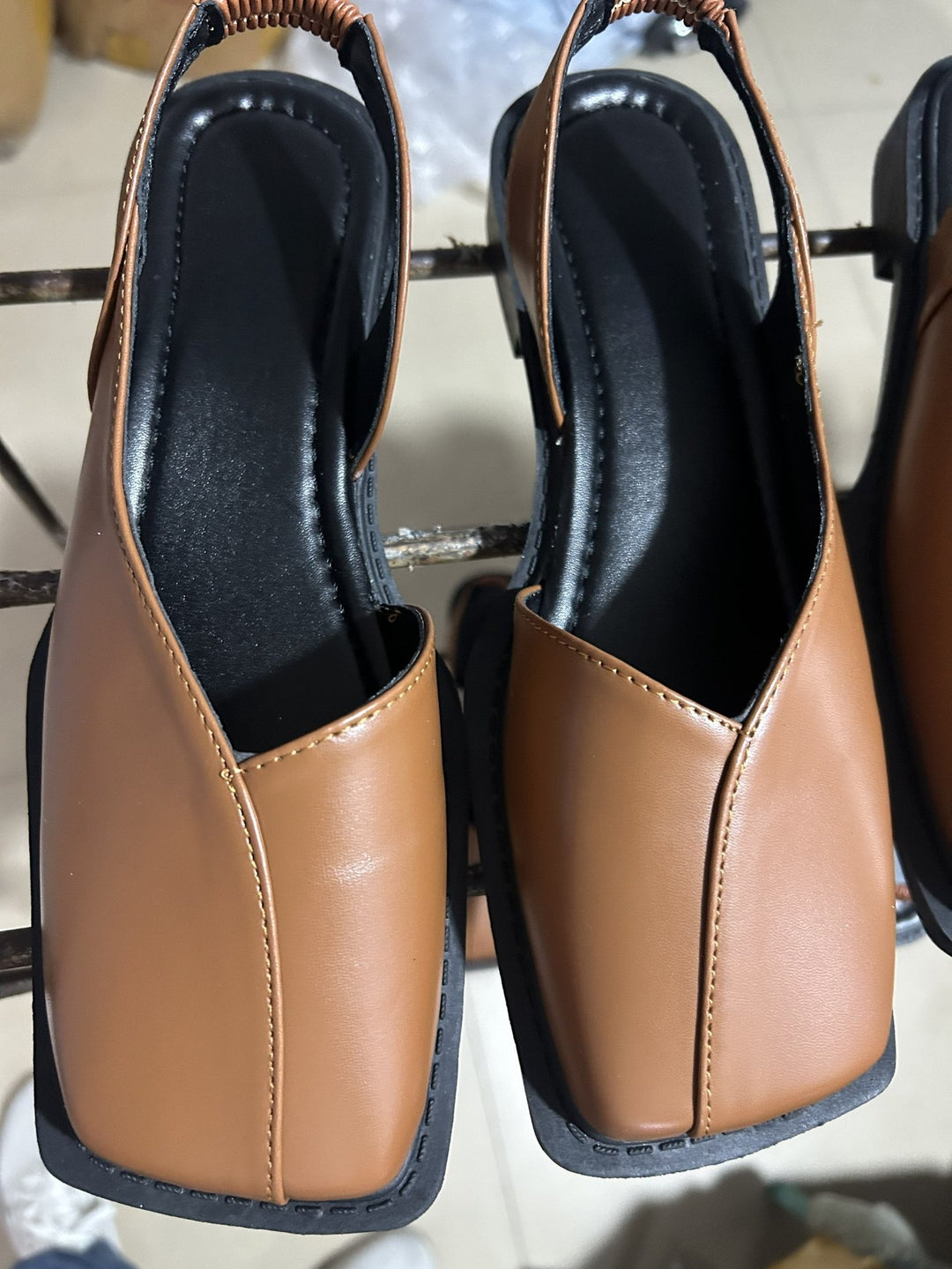 Square Toe Slingback Flats