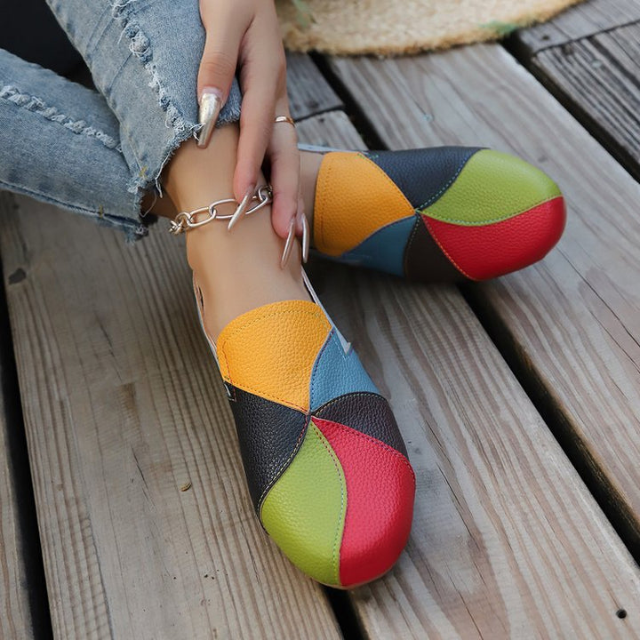Color Block Driving Loafers for Women