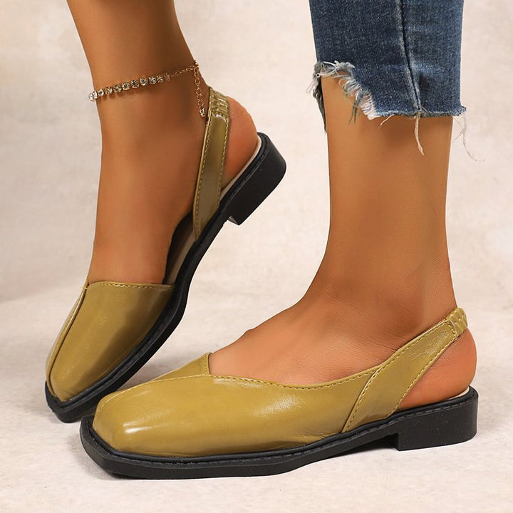 Square Toe Slingback Flats
