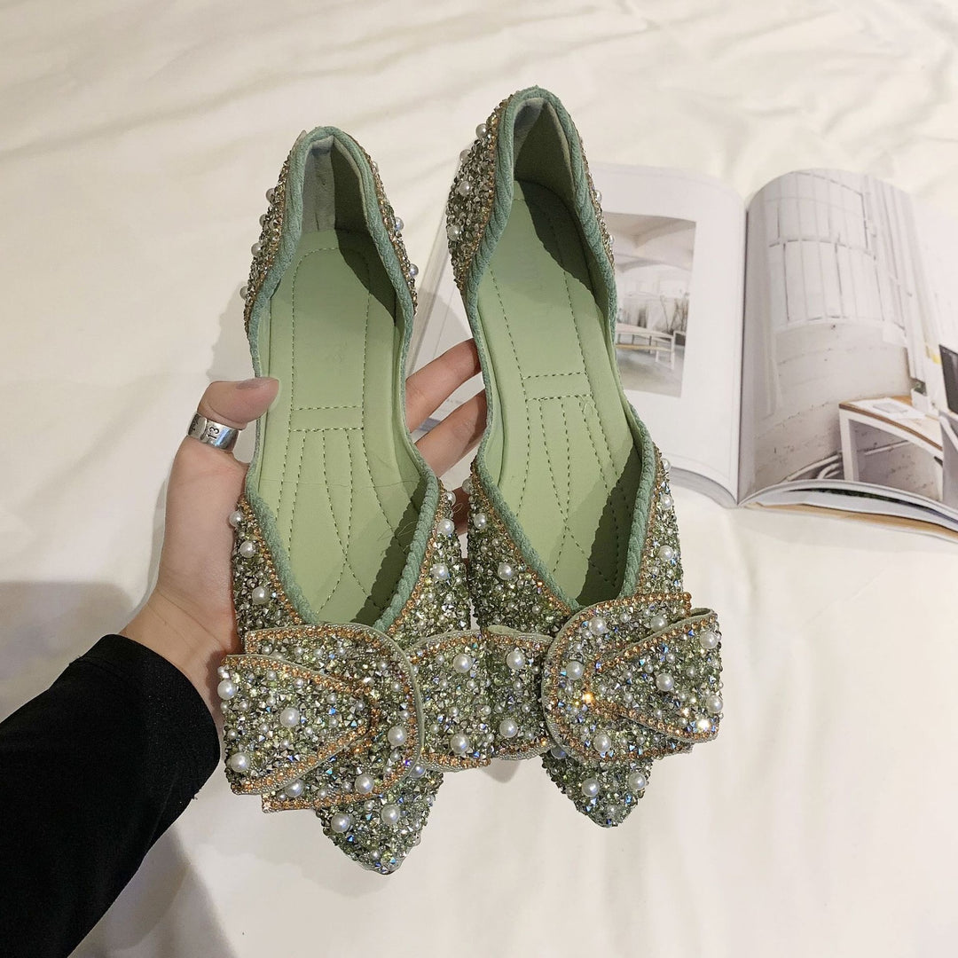 Pearl Bow Ballet Flats
