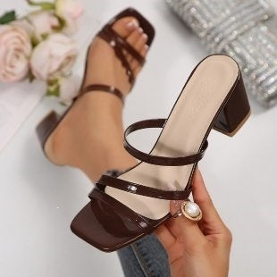 Metallic Strappy Heeled Sandals