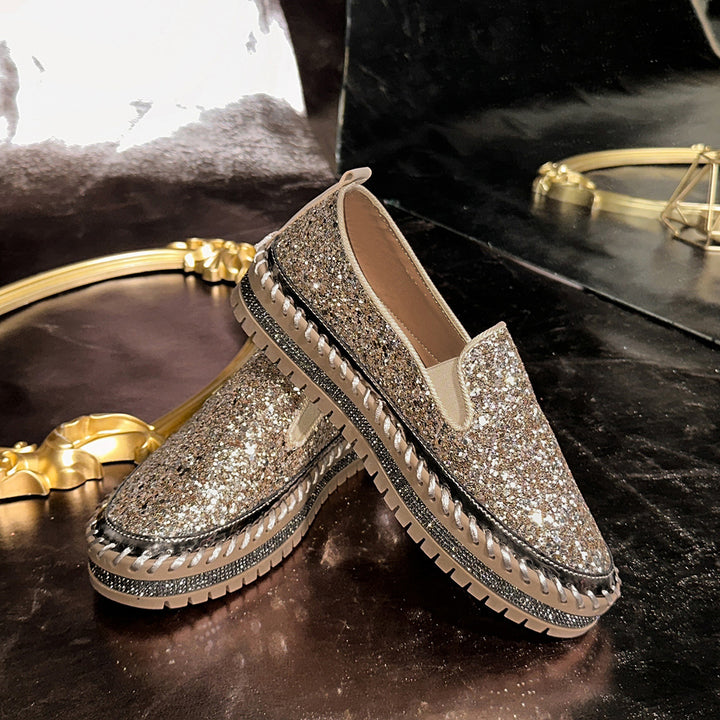 Rhinestone Platform Slip-On Sneakers
