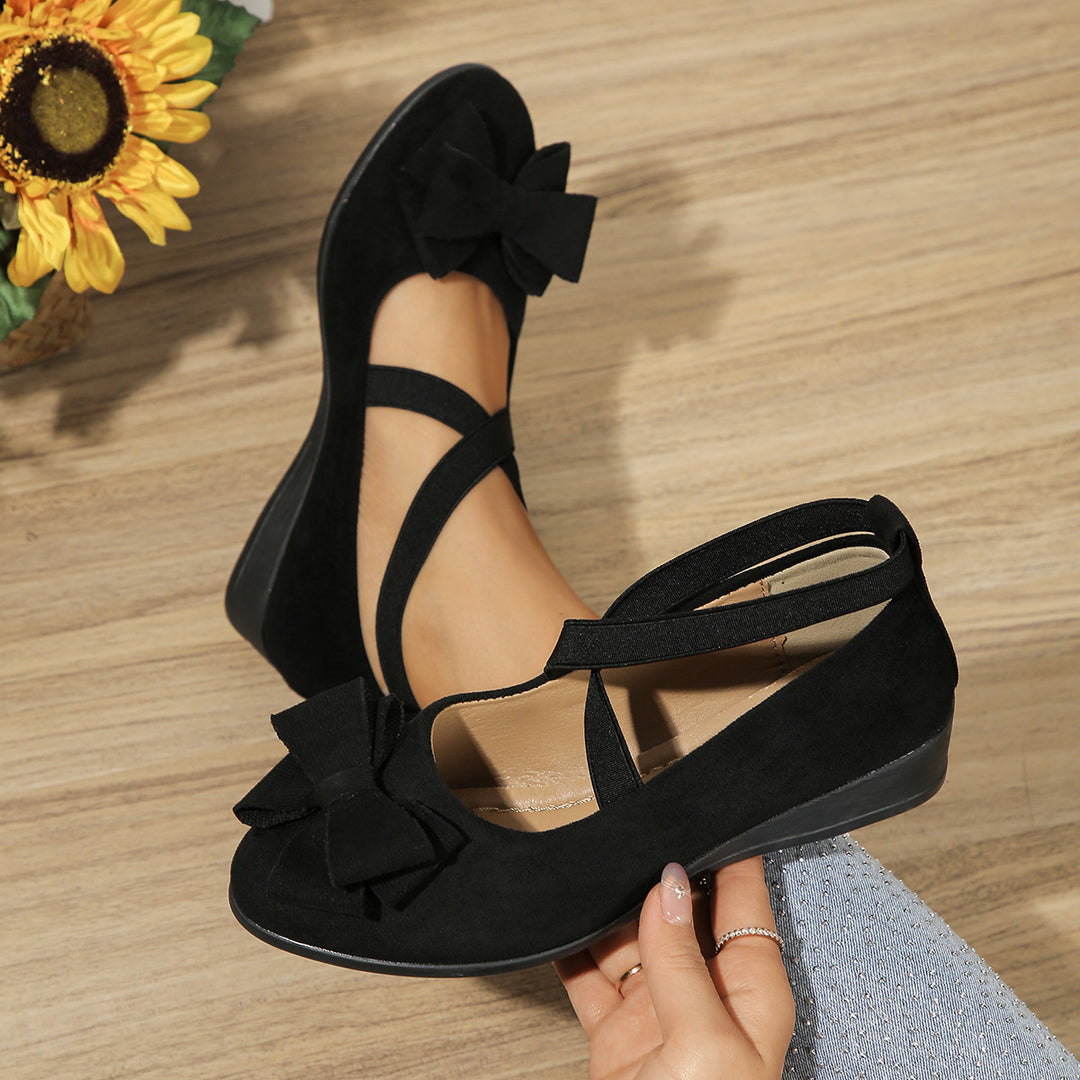 Bow Accent Wedge Loafers