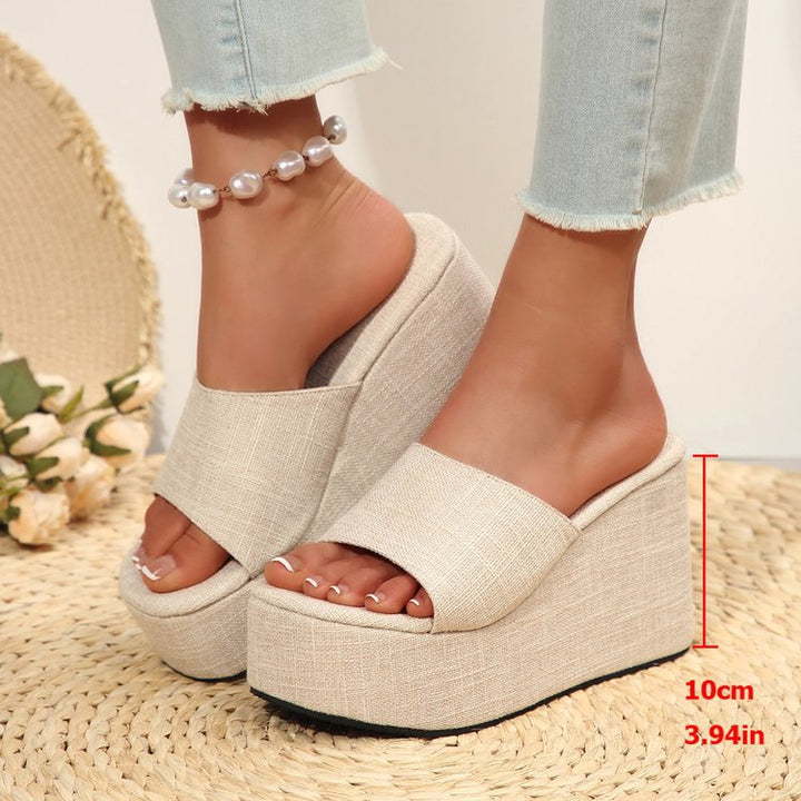 Colorful Wedge Slide Sandals