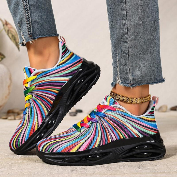Colorful Wave Knit Sneakers