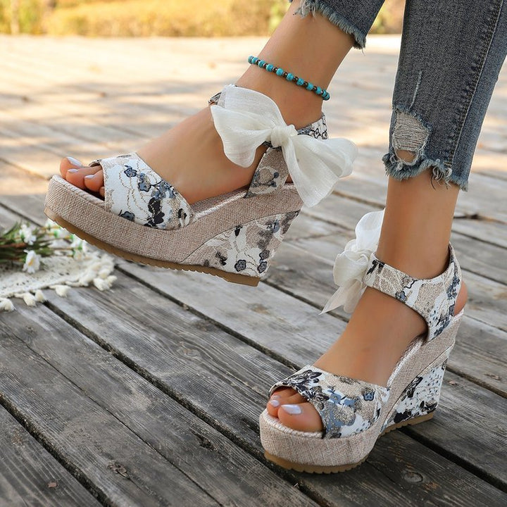 Floral Wedge Sandals