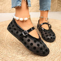 Polka Dot Mesh Mary Jane Flats