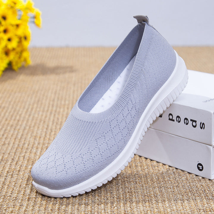 Breathable Knit Slip-On Flats