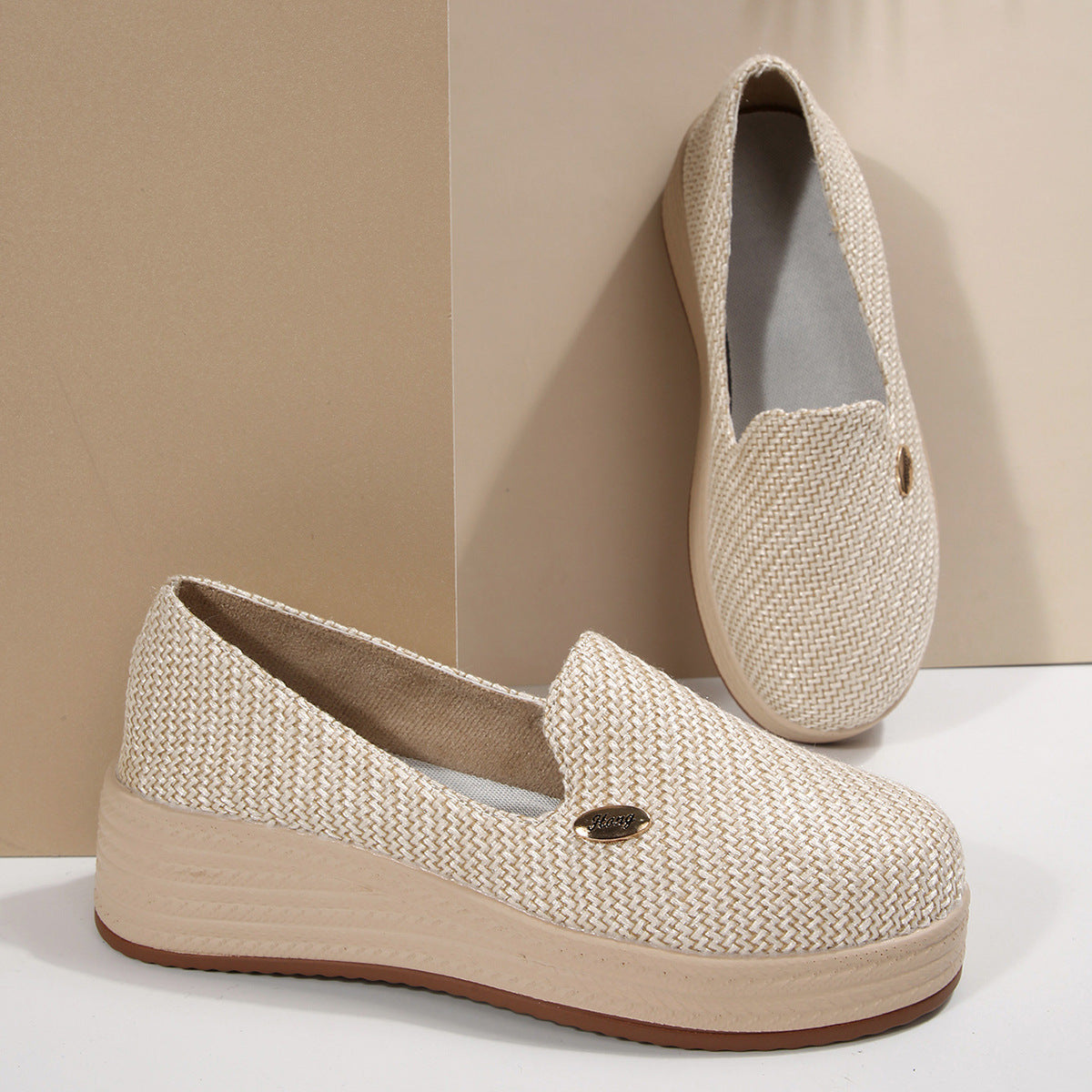 Platform Wedge Slip-On Loafers