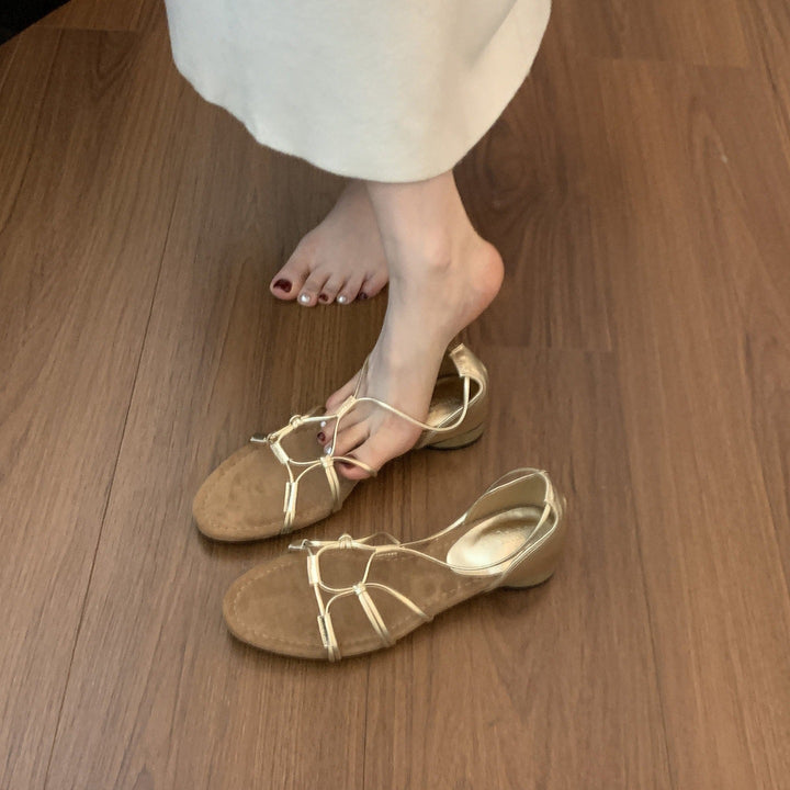 Elegant Strappy Low Heel Sandals