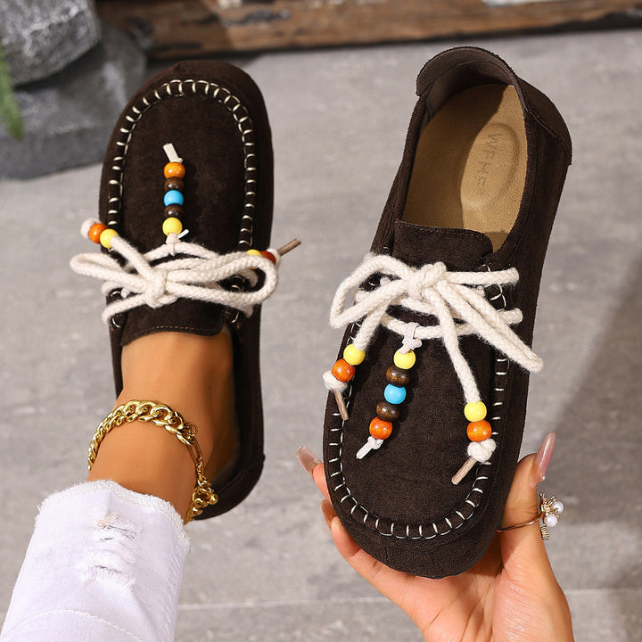 Boho Suede Slip-On Loafers for Women