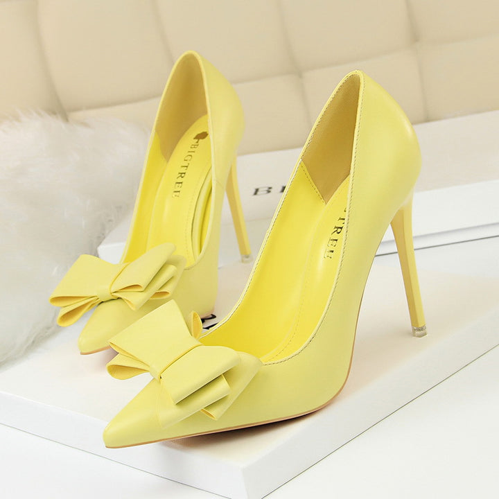 Bow Pointed-Toe Stiletto Pumps
