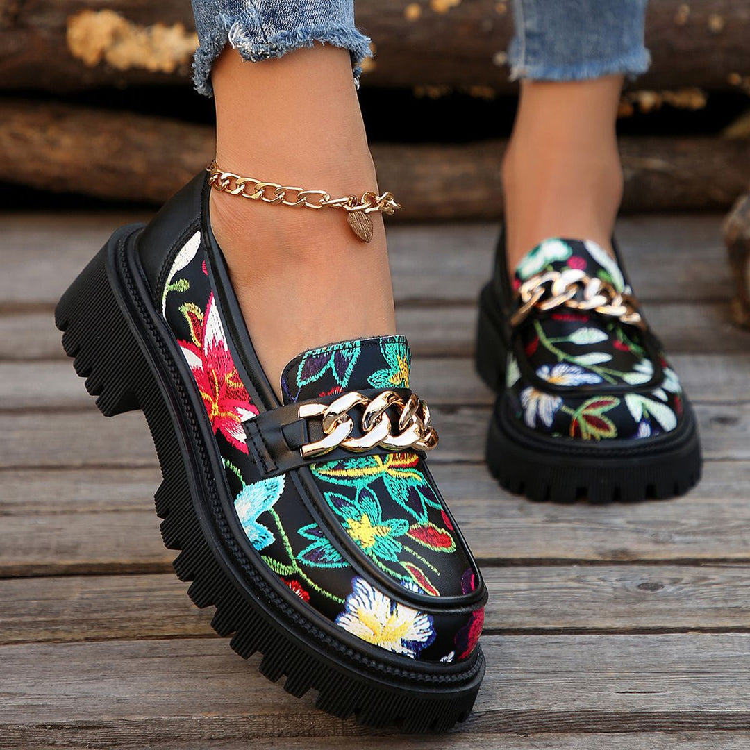 Vintage Block Heel Loafers