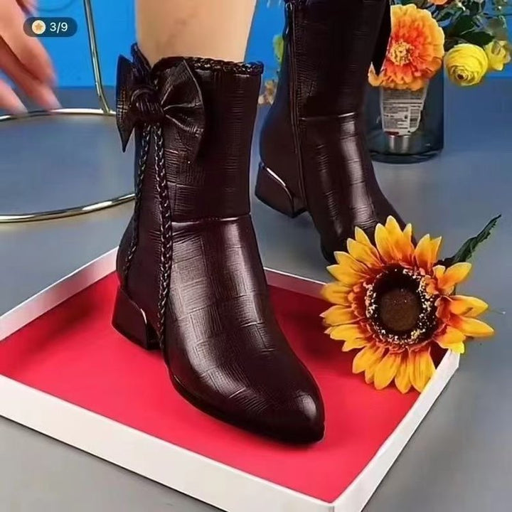 Bow Accent Mid-Calf Boots