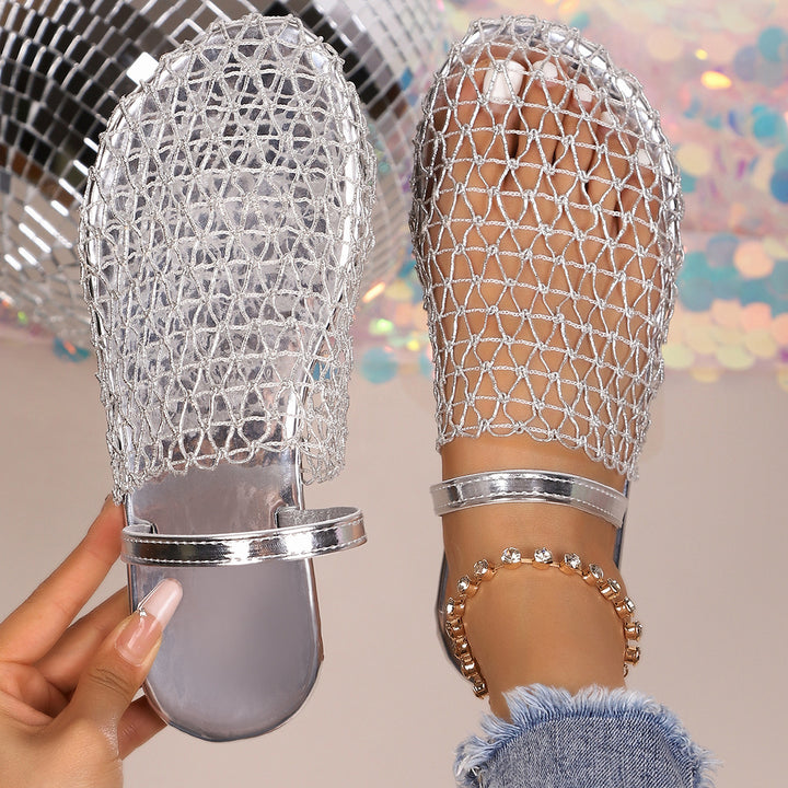 Mesh Closed-Toe Slide Sandals