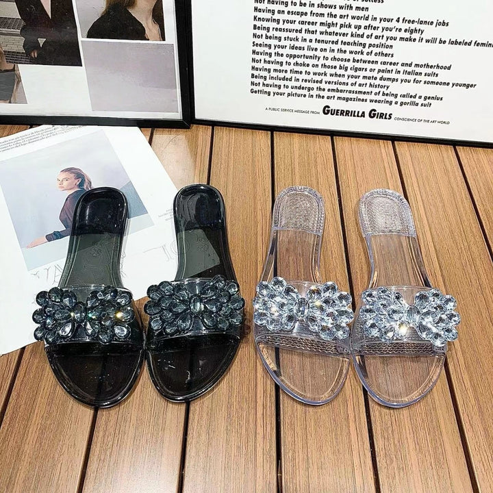 Crystal Clear Slide Sandals