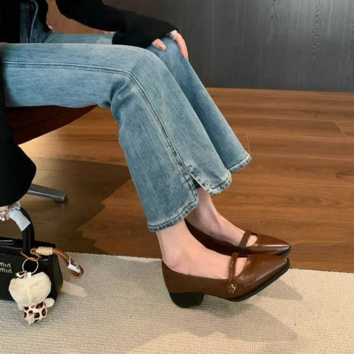 Vintage Pointed Toe Mary Jane Pumps
