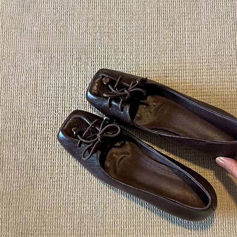 Lace-up ballet flats